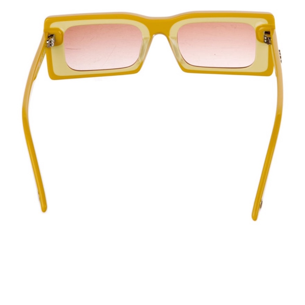 Cult Gaia Square Sunglasses | Yellow Frame Pink Gradient Lens - New in Box - Picture 3 of 4